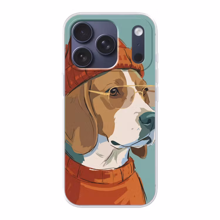 Hond - Beanie - Zonnebril - Dieren - Modern Telefoonhoesje iPhone 17 Pro klein -3d