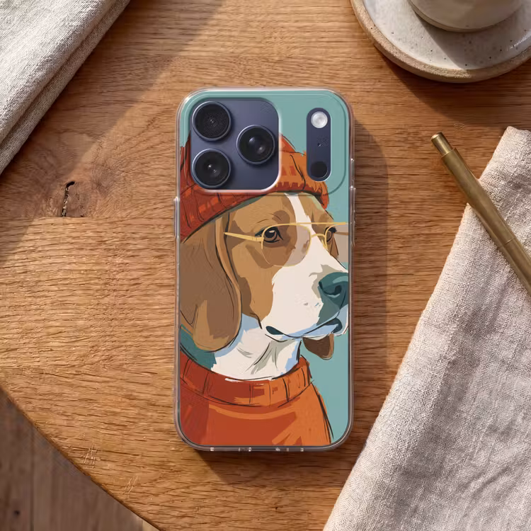 Hond - Beanie - Zonnebril - Dieren - Modern Telefoonhoesje iPhone 17 Pro klein -sfeer1