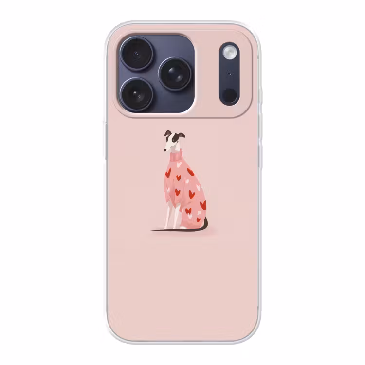 Hond - Hartjes - Roze Telefoonhoesje iPhone 17 Pro klein -3d