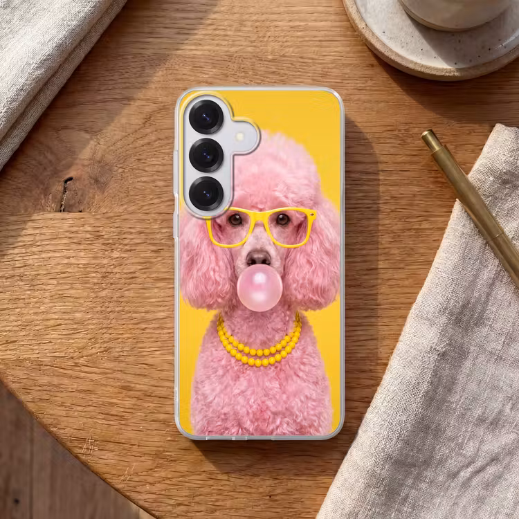Hond - Kauwgum - Dieren - Modern - Roze Telefoonhoesje Samsung Galaxy S26 klein -sfeer1