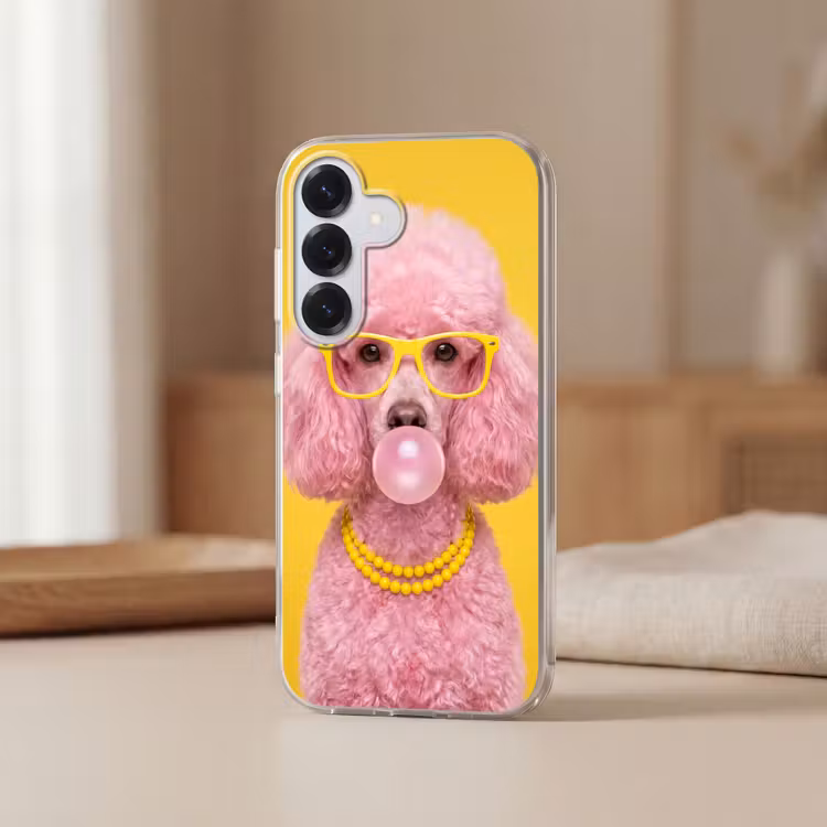 Hond - Kauwgum - Dieren - Modern - Roze Telefoonhoesje Samsung Galaxy S26 klein -sfeer2