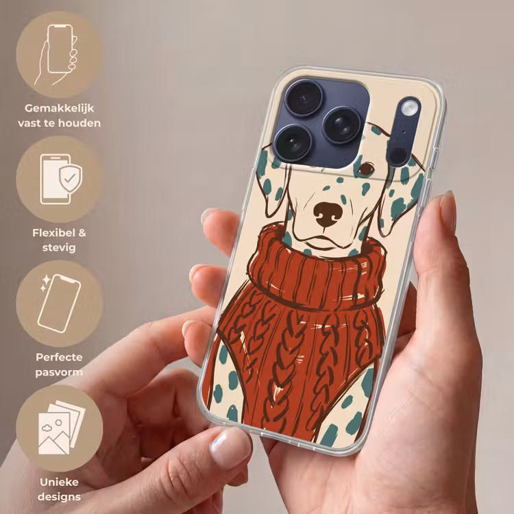 Hond - Trui - Winter - Dieren - Rood Telefoonhoesje iPhone 17 Pro klein -sfeer3_NL