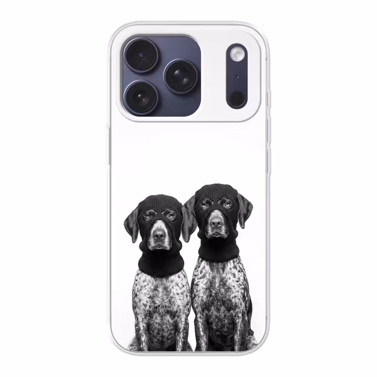 Honden - Bivakmuts - Zwart - wit Telefoonhoesje iPhone 17 Pro klein -3d