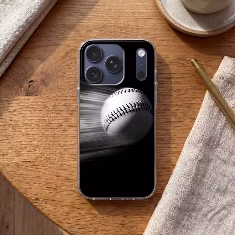 Honkbal - Wit - Vliegt Telefoonhoesje iPhone 17 Pro klein -sfeer1