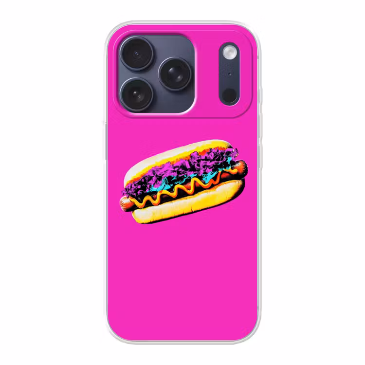 Hotdog - Roze - Retro Telefoonhoesje iPhone 17 Pro klein -3d