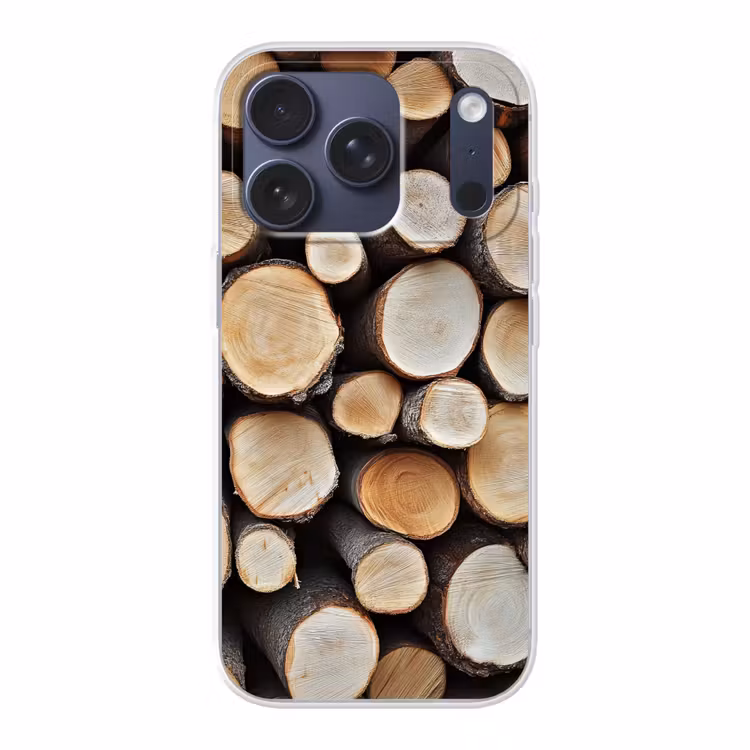 Hout - Boomstammen - Textuur Telefoonhoesje iPhone 17 Pro klein -3d