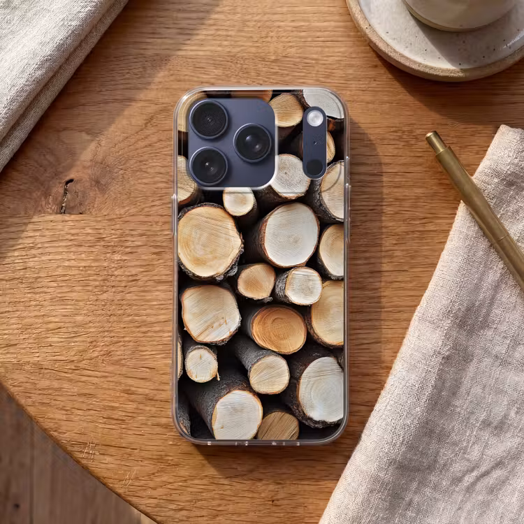 Hout - Boomstammen - Textuur Telefoonhoesje iPhone 17 Pro klein -sfeer1