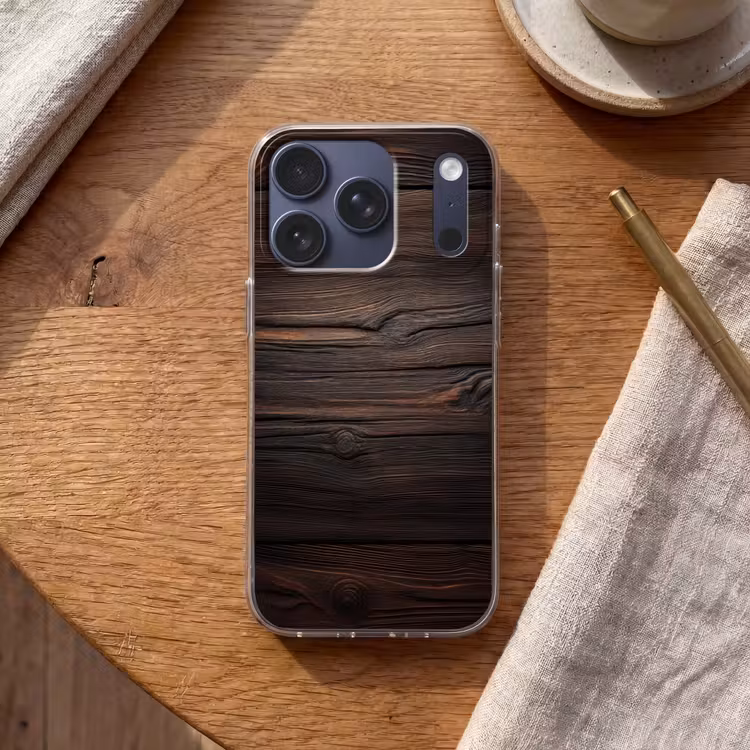 Hout - Grillige nerven Telefoonhoesje iPhone 17 Pro klein -sfeer1