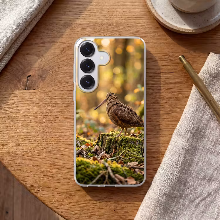 Houtsnip - Bos - Bladeren - Herfst - Gecamoufleerd Telefoonhoesje Samsung Galaxy S26 klein -sfeer1