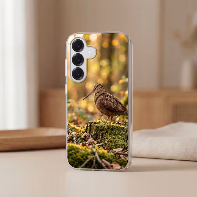 Houtsnip - Bos - Bladeren - Herfst - Gecamoufleerd Telefoonhoesje Samsung Galaxy S26 klein -sfeer2