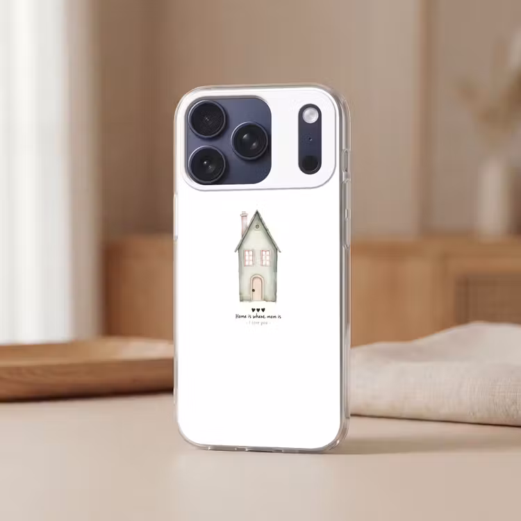 Huisje - Groen - Tekst - Liefdevol Telefoonhoesje iPhone 17 Pro klein -sfeer2
