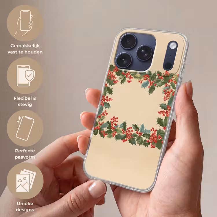 Hulstrand - Bessen - Beige Telefoonhoesje iPhone 17 Pro klein -sfeer3_NL