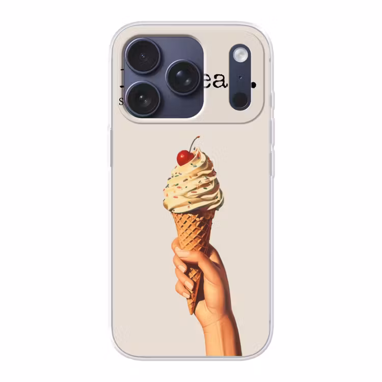 Ice cream - Softijs - Kleurrijk - Kers Telefoonhoesje iPhone 17 Pro klein -3d
