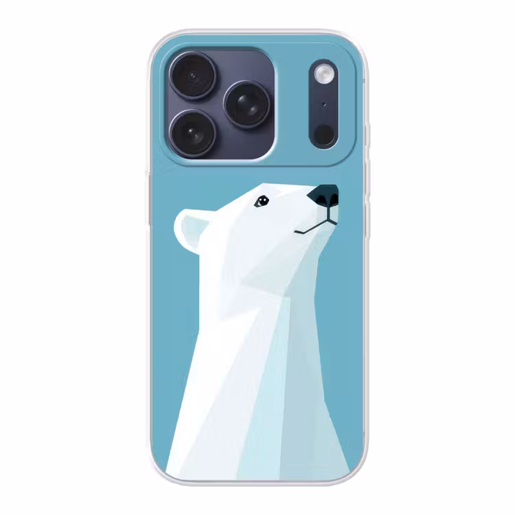 Ijsbeer - Lichtblauw - Minimalistisch Telefoonhoesje iPhone 17 Pro klein -3d