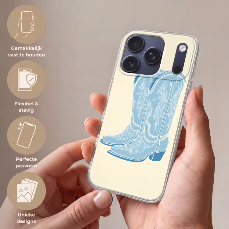 Illustratie - Cowboylaarzen - Patroon Telefoonhoesje iPhone 17 Pro klein -sfeer3_NL