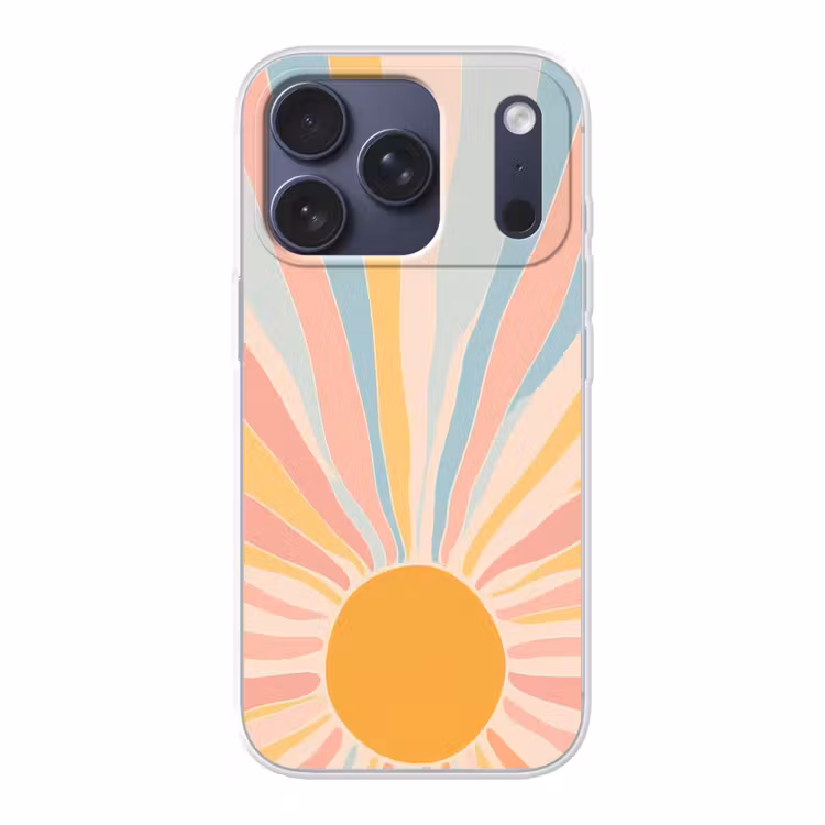 Illustratie - Zon - Pastelkleuren Telefoonhoesje iPhone 17 Pro klein -3d