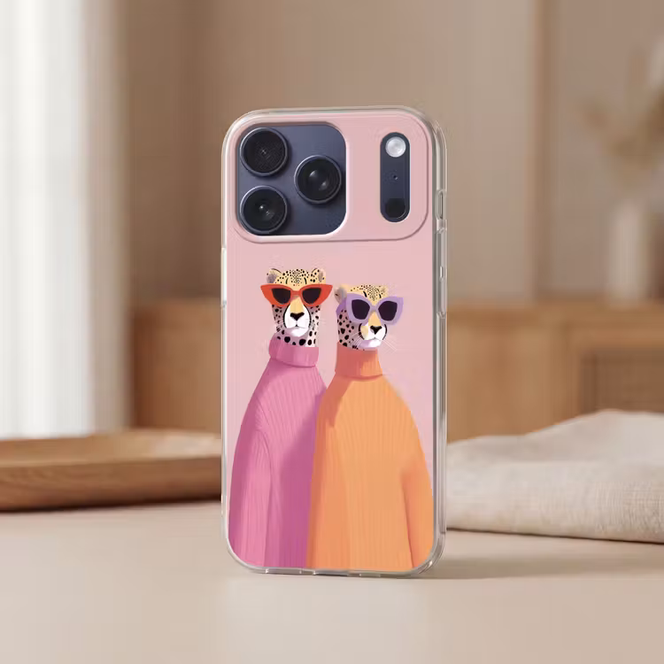 Jachtluipaarden - Zonnebrillen - Truien Telefoonhoesje iPhone 17 Pro klein -sfeer2