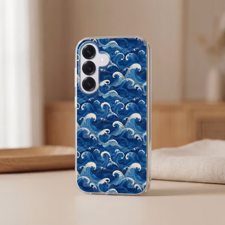 Japans - Oceaan - Golven - Blauw Telefoonhoesje Samsung Galaxy S26 klein 975 -sfeer2