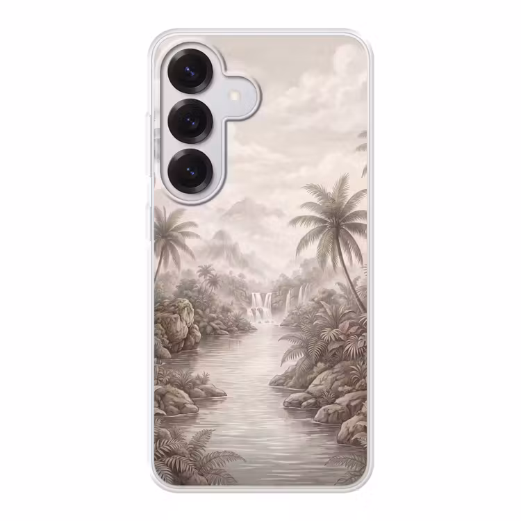 Jungle - Watervallen - Tropisch - Illustratie Telefoonhoesje Samsung Galaxy S26 klein -3d