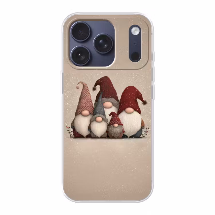 Kabouters - Kerst - Sneeuw - Puntmutsen Telefoonhoesje iPhone 17 Pro klein -3d
