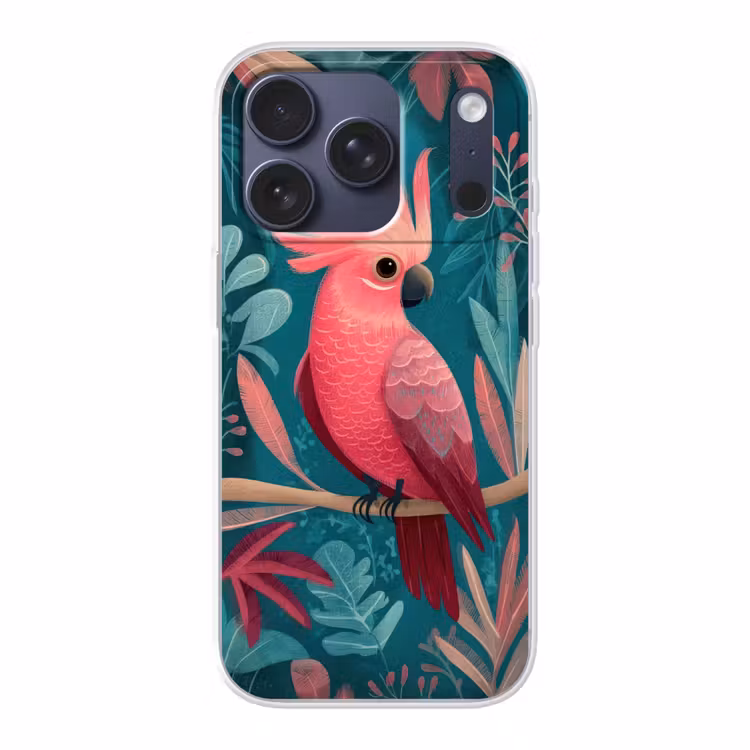 Kaketoe - Tropische bladeren - Tak Telefoonhoesje iPhone 17 Pro klein -3d