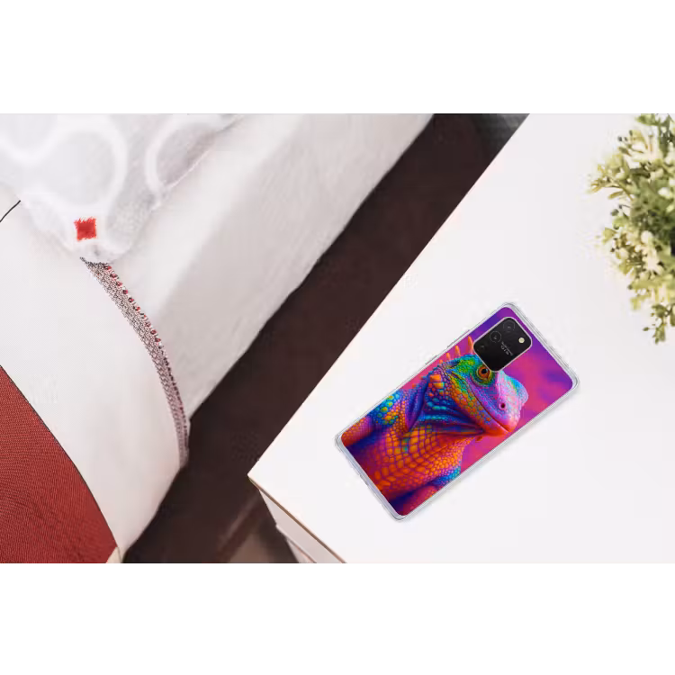 Kameleon - Dieren - Neon - Kleur Telefoonhoesje Samsung Galaxy S10 Lite klein -kamerS10Lite