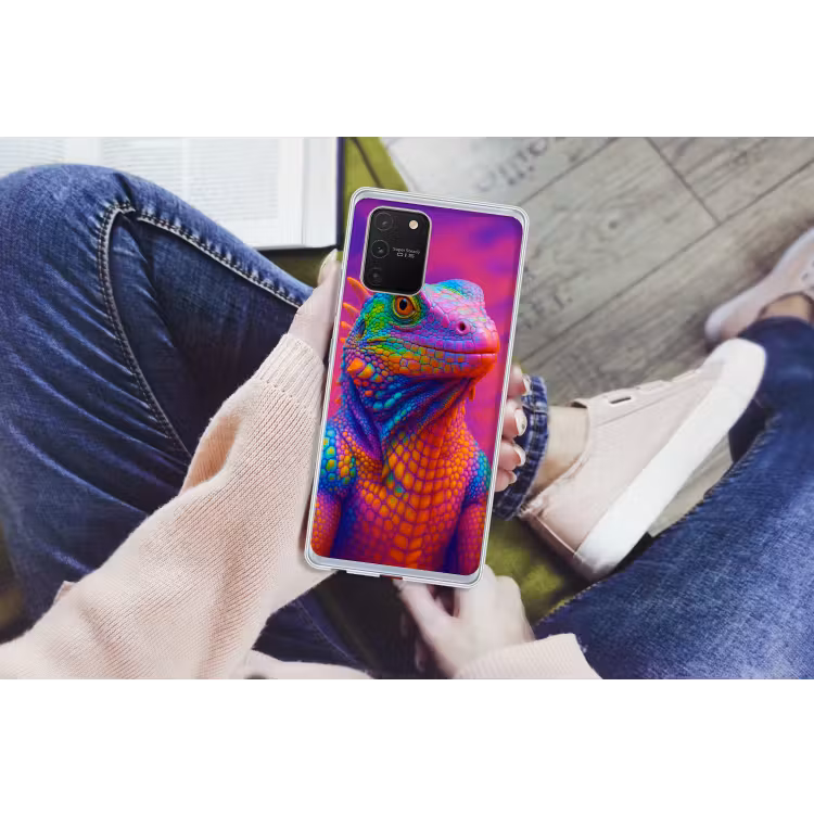 Kameleon - Dieren - Neon - Kleur Telefoonhoesje Samsung Galaxy S10 Lite klein -handS10Lite