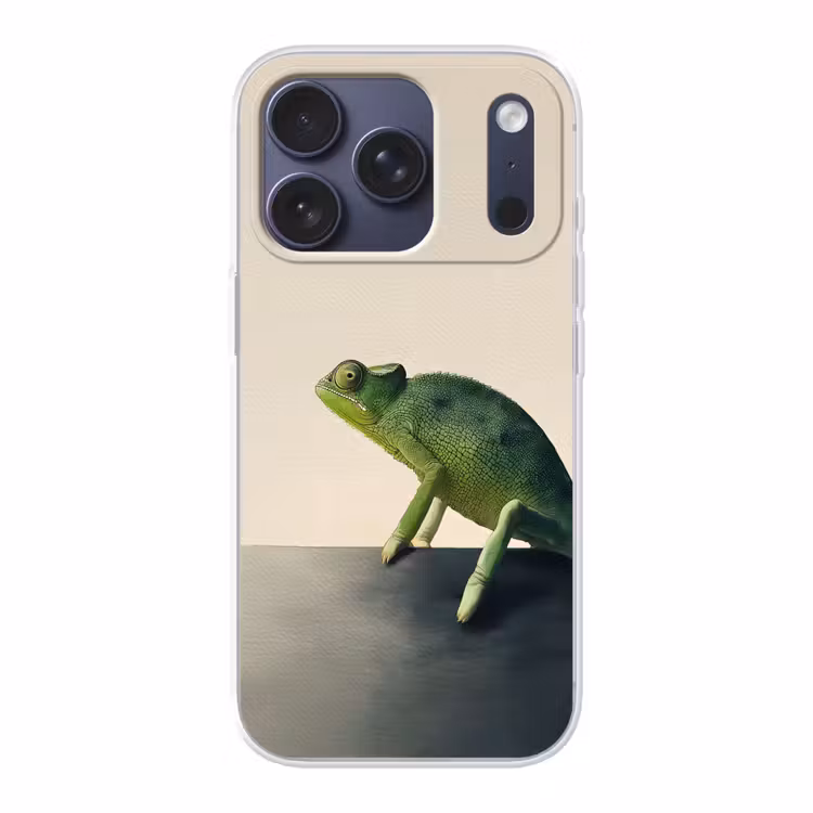 Kameleon - Groen - Minimalistisch Telefoonhoesje iPhone 17 Pro klein -3d