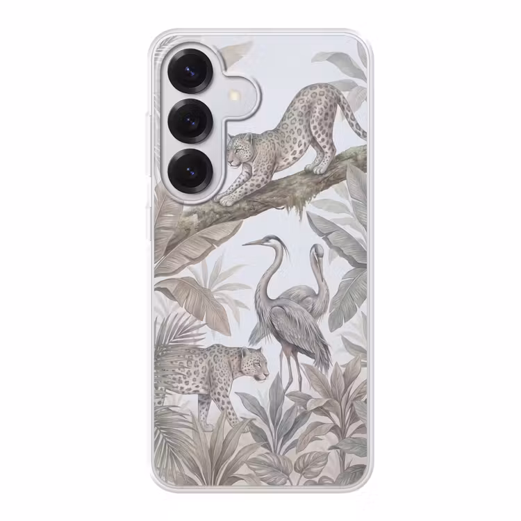 Kat - Vogel - Jungle - Illustratie - Dieren Telefoonhoesje Samsung Galaxy S26 klein -3d