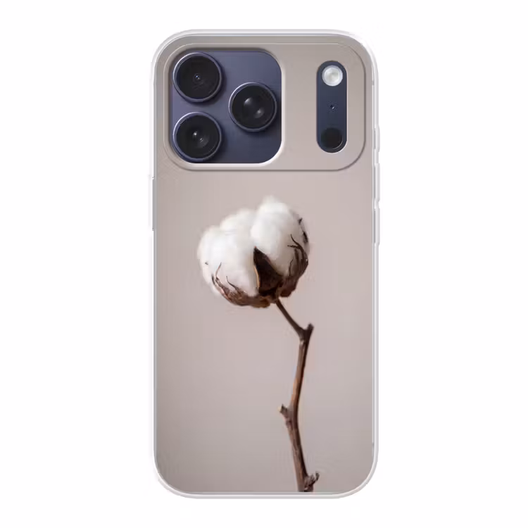 Katoenbol - Minimalistisch - Wit Telefoonhoesje iPhone 17 Pro klein -3d