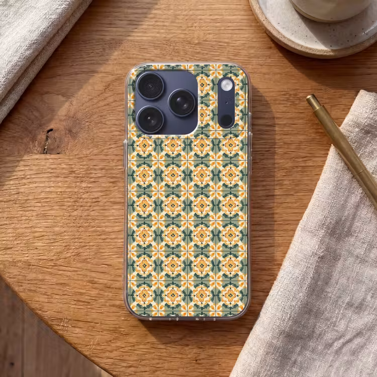 Keramiek - Verweerd - Kleurrijk Telefoonhoesje iPhone 17 Pro klein 878 -sfeer1