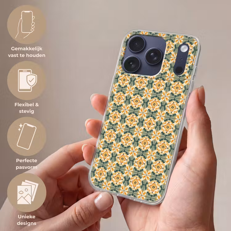 Keramiek - Verweerd - Kleurrijk Telefoonhoesje iPhone 17 Pro klein 878 -sfeer3_NL