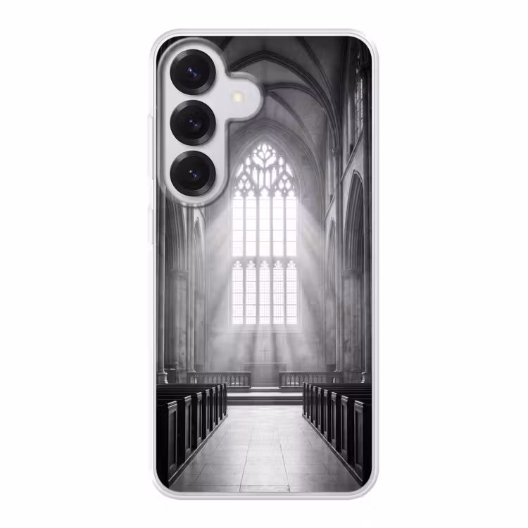 Kerk - Interieur - Lichtstralen - Architectuur - Klassiek Telefoonhoesje Samsung Galaxy S26 klein -3d