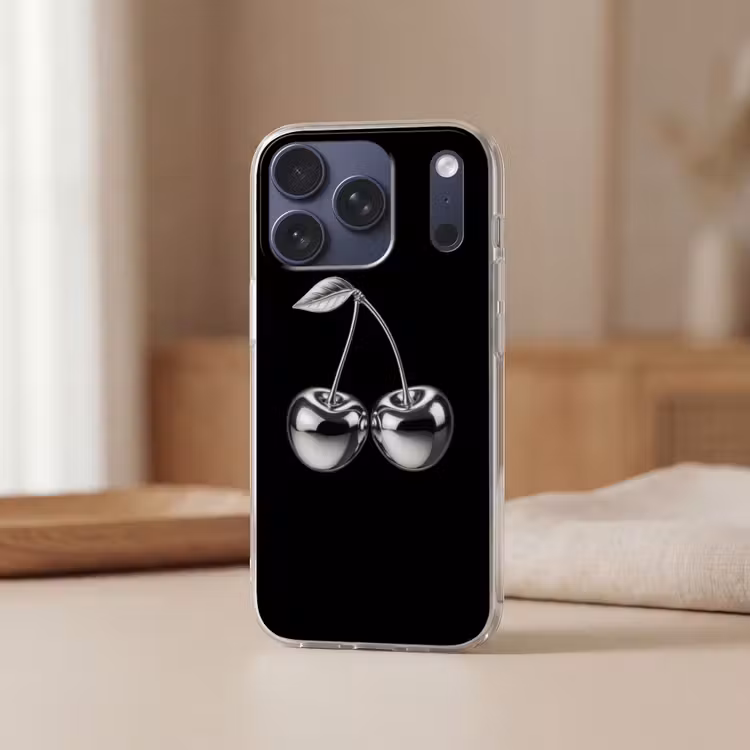 Kers - Luxueus - Metallic Telefoonhoesje iPhone 17 Pro klein -sfeer2