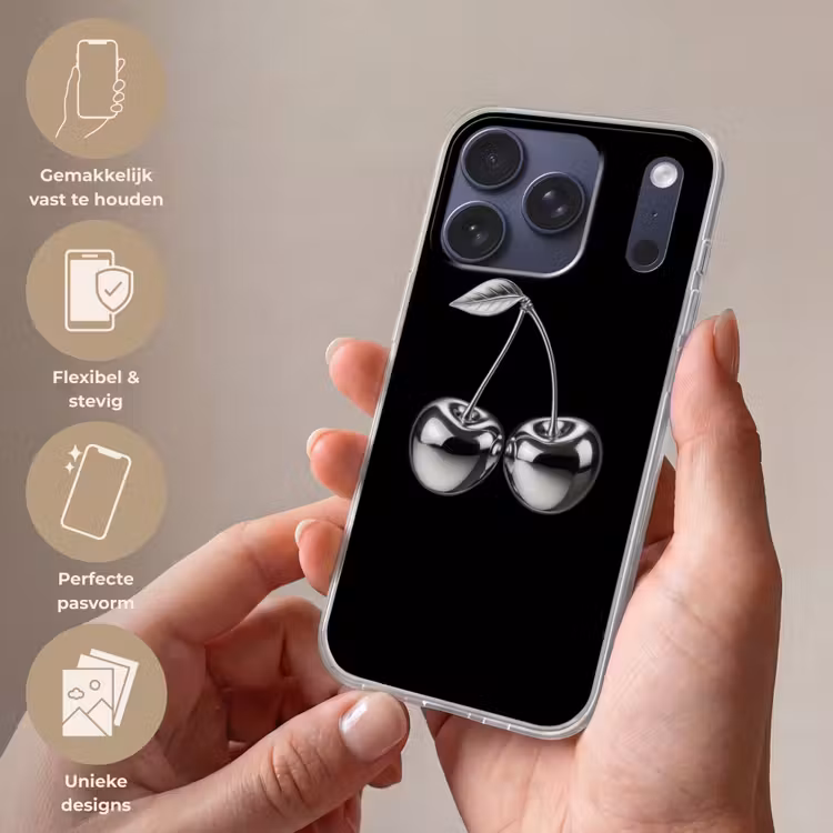 Kers - Luxueus - Metallic Telefoonhoesje iPhone 17 Pro klein -sfeer3_NL