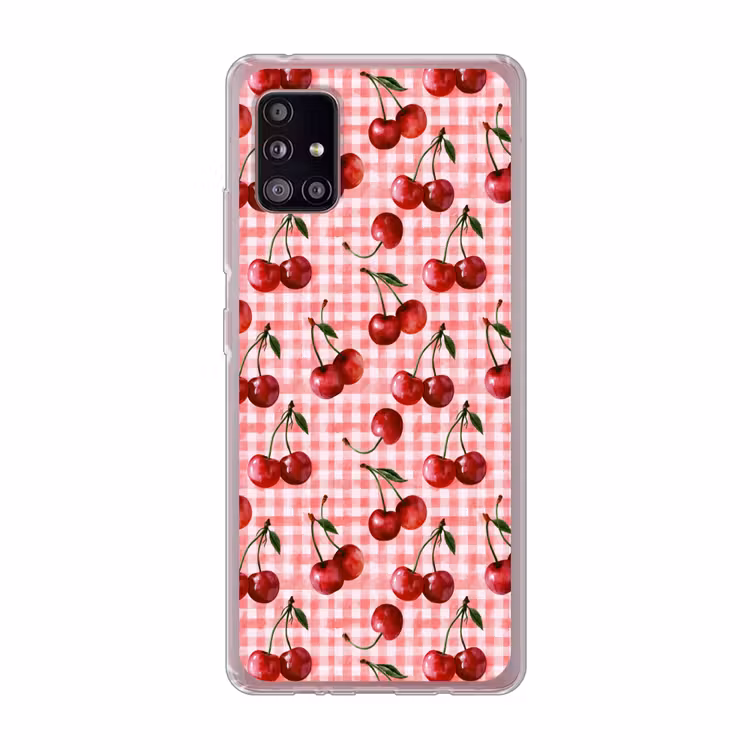 Kersen - Blokken - Rood Telefoonhoesje Samsung Galaxy A51 5G klein 373 -3d