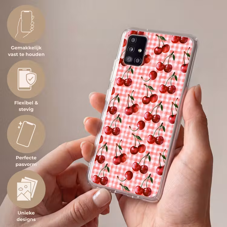Kersen - Blokken - Rood Telefoonhoesje Samsung Galaxy A51 5G klein 373 -sfeer3_NL