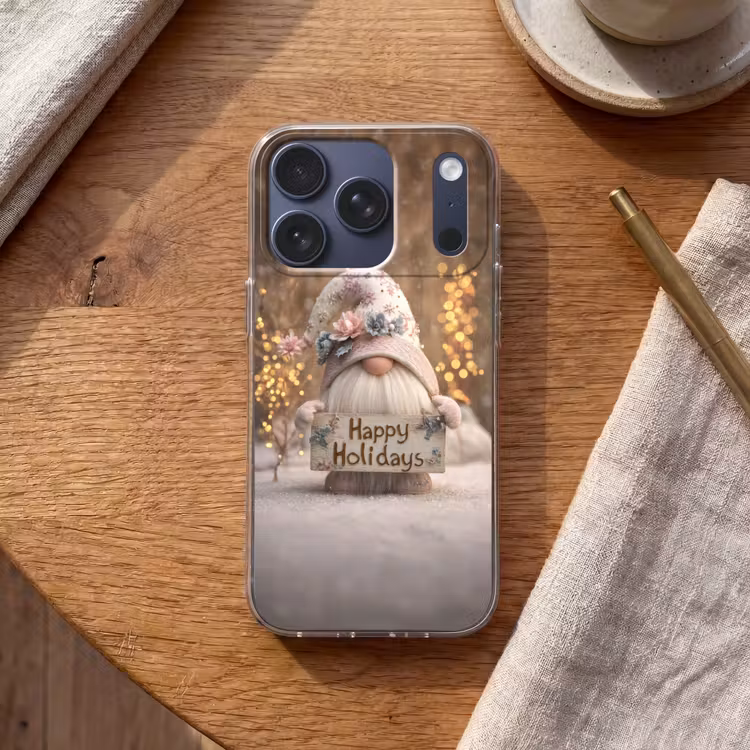 Kerst - Gnome - Bord - Kleurrijk Telefoonhoesje iPhone 17 Pro klein -sfeer1