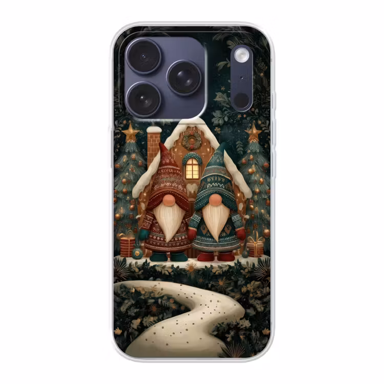 Kerst - Gnomen - Peperkoekhuisje - Rood - Groen Telefoonhoesje iPhone 17 Pro klein -3d