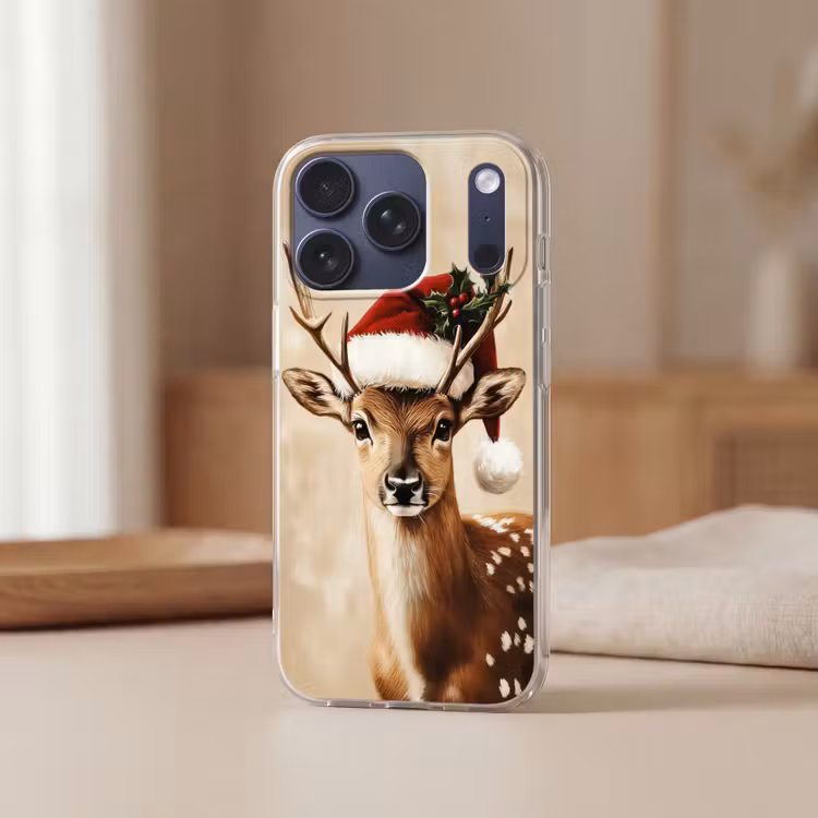 Kerst - Hert - Gewei - Rood Telefoonhoesje iPhone 17 Pro klein -sfeer2