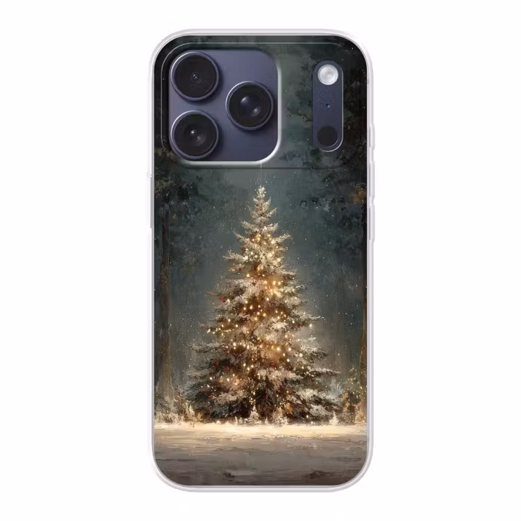 Kerstboom - Bos - Sneeuw - meerkleurig Telefoonhoesje iPhone 17 Pro klein -3d