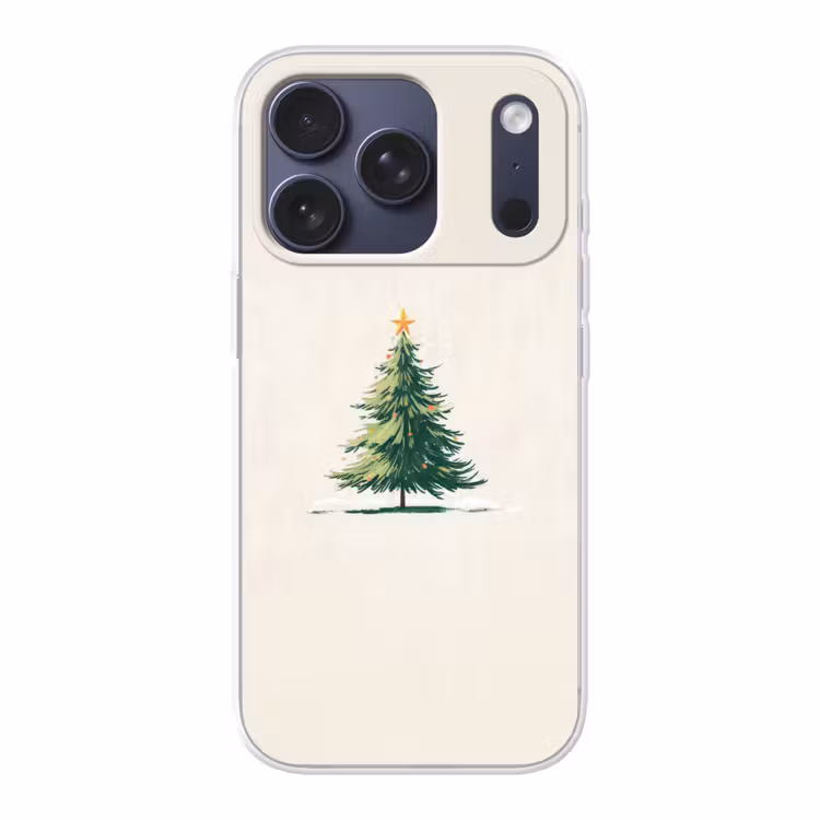 Kerstboom - Illustratie - Ster - Sneeuw Telefoonhoesje iPhone 17 Pro klein -3d