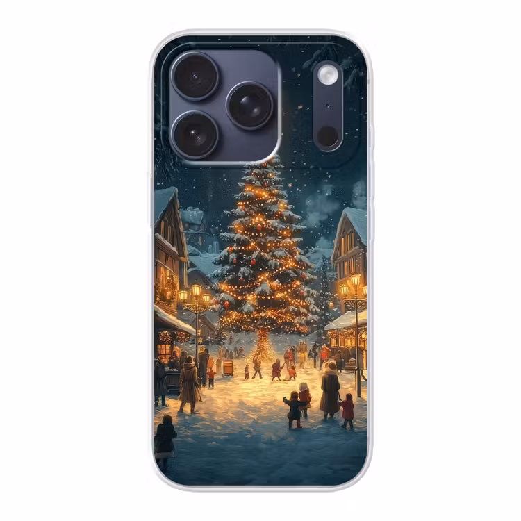Kerstfeest - Dorp - Donker Telefoonhoesje iPhone 17 Pro klein -3d