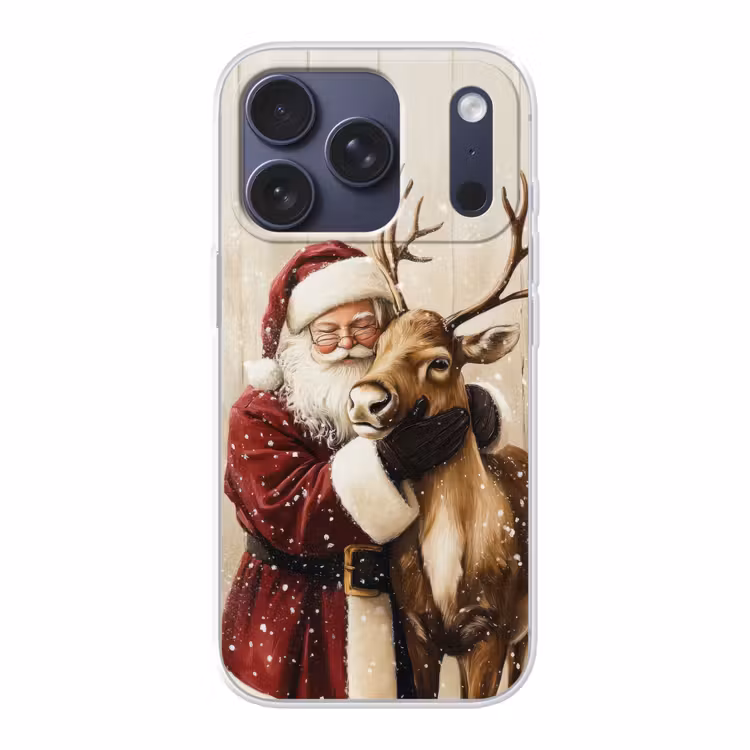 Kerstman - Rendier - Sneeuw - Kleurrijk Telefoonhoesje iPhone 17 Pro klein -3d