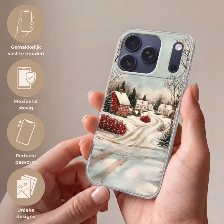 Kerstsfeer - Landelijk - Rood Telefoonhoesje iPhone 17 Pro klein -sfeer3_NL