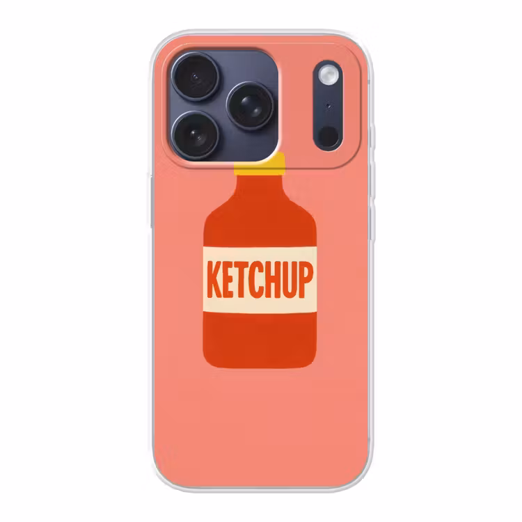 Ketchup - Fles - Rood - Minimalistisch Telefoonhoesje iPhone 17 Pro klein -3d