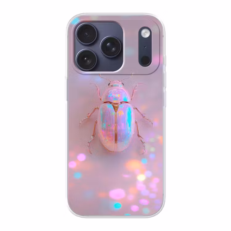 Kever - Metallic - Lichteffect - Roze Telefoonhoesje iPhone 17 Pro klein -3d