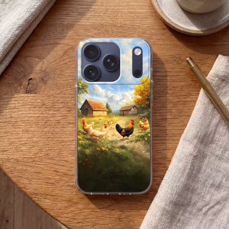 Kippen - Landelijke rust - Natuur Telefoonhoesje iPhone 17 Pro klein -sfeer1