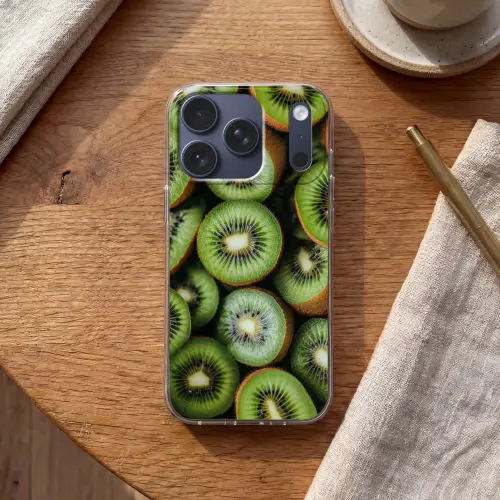 Kiwi - Fruit - Groen Telefoonhoesje iPhone 17 Pro klein -sfeer1