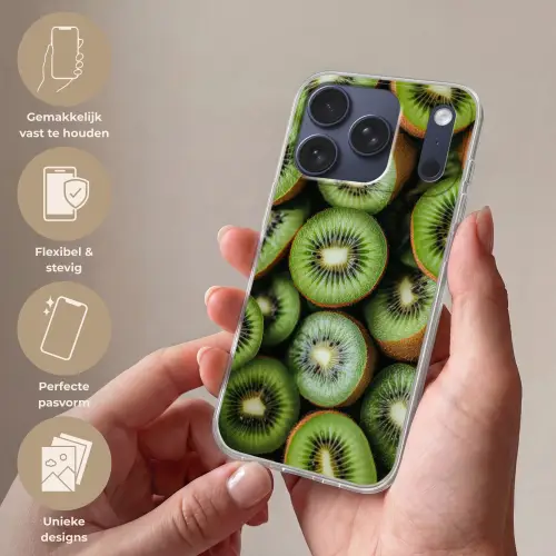 Kiwi - Fruit - Groen Telefoonhoesje iPhone 17 Pro klein -sfeer3_NL